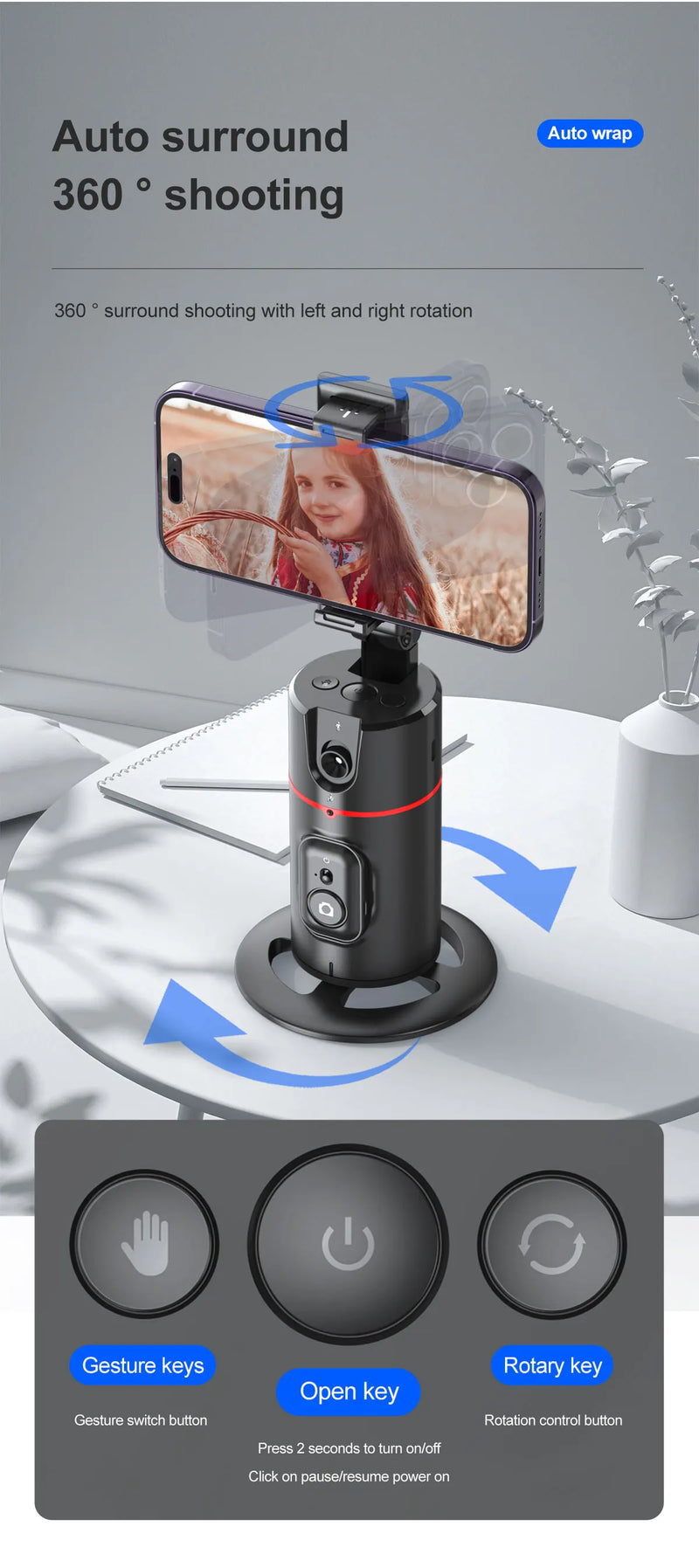 Portable Handheld Gimbal with Auto Tracking