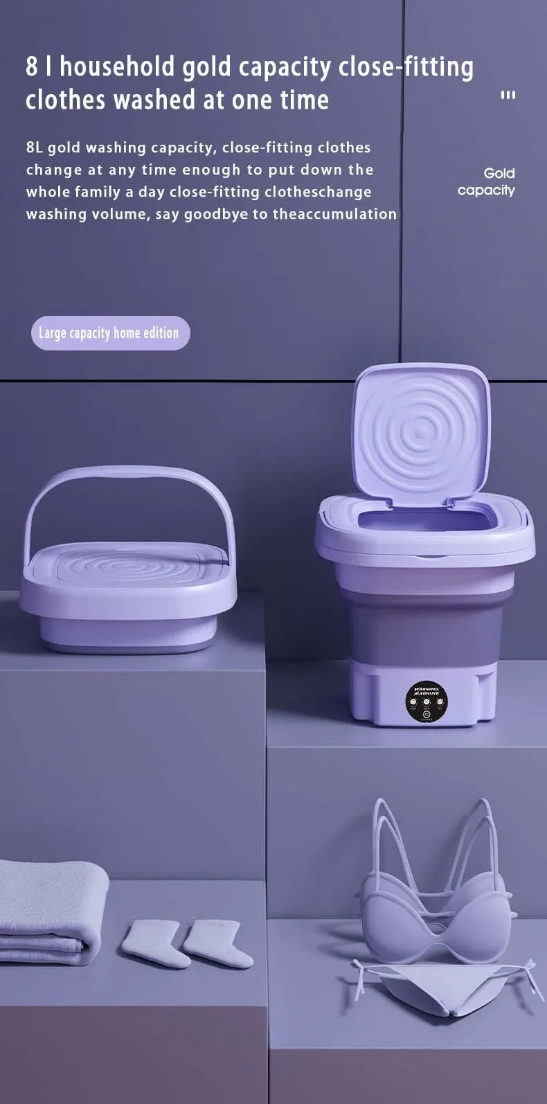 Portable Foldable Mini Washing Machine